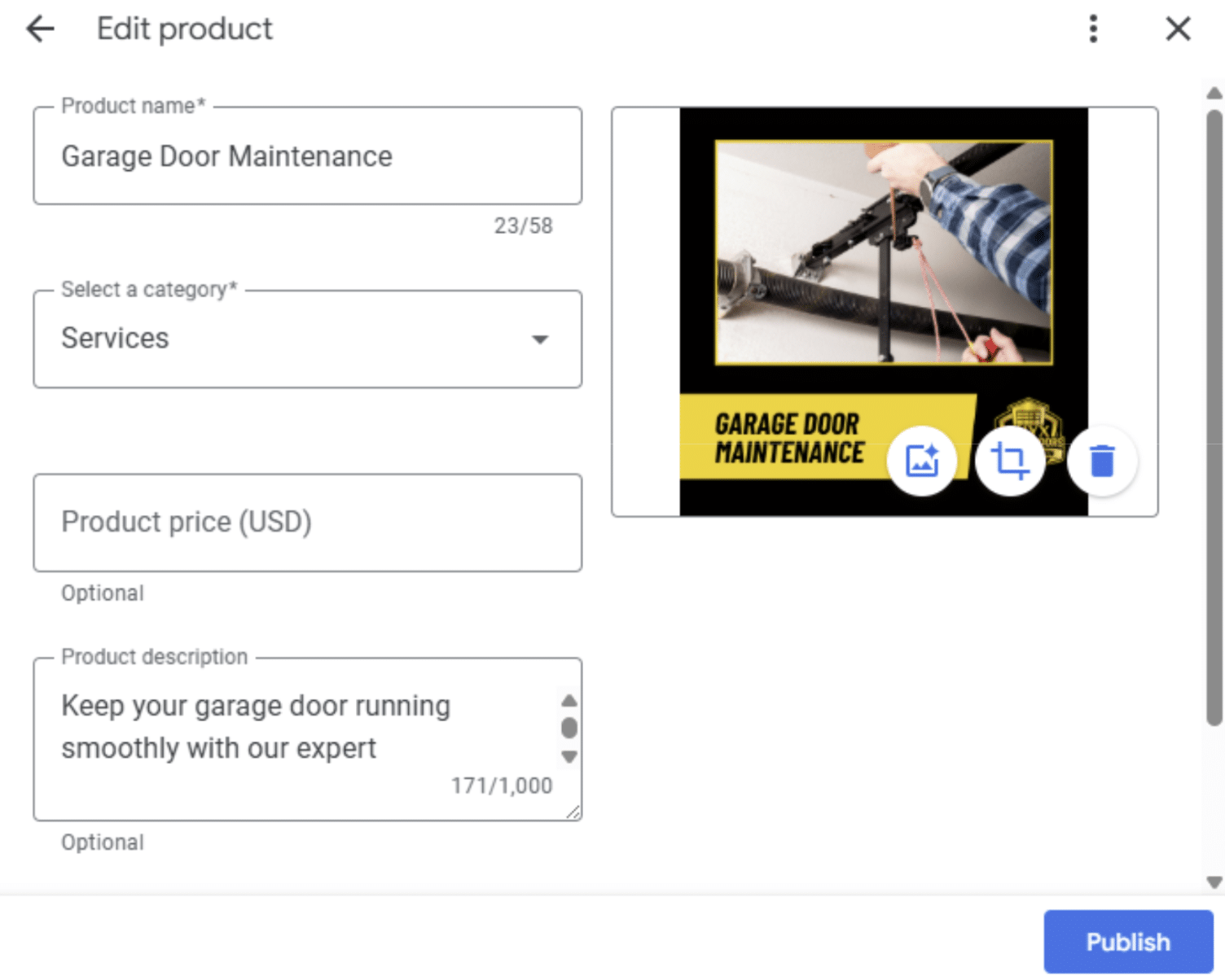 An example of how to product pages should look in GBP